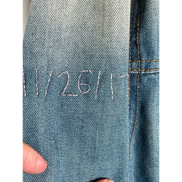 Gypsy Warrior UCLA Denim Jacket Stonewash Blue UCLA Spell Out Women Size OS - Picture 3 of 5